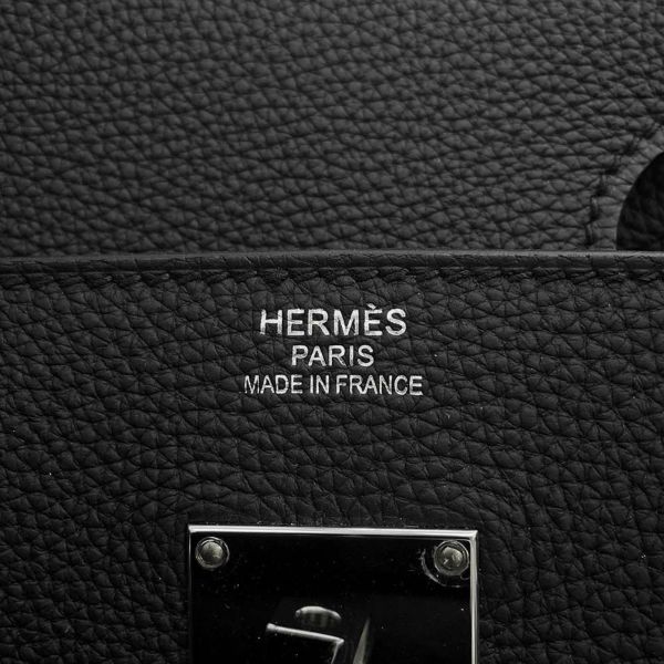 エルメス ハンドバッグ オータクロア40 ブラック/シルバー金具 トゴ B刻印 HERMES バッグ 黒