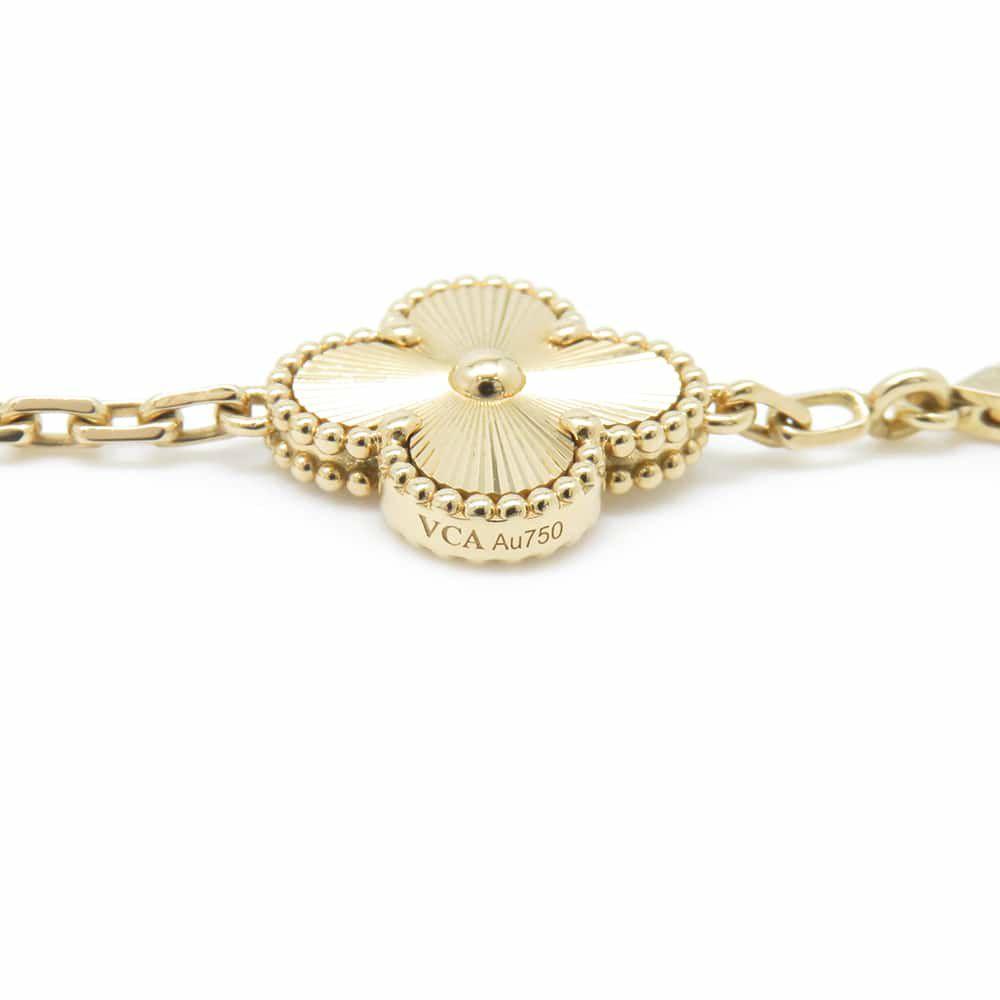 ヴァンクリーフ＆アーペル ブレスレット ヴィンテージ アルハンブラ ブレスレット 5モチーフ ギヨシェ K18YG VCARP3JK00