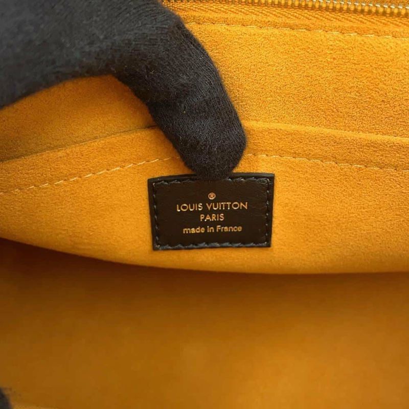 ルイヴィトン ハンドバッグ モノグラム・タフタージュ/カーフレザー オンマイサイドMM M53825 2wayバッグ 黒 ブラック