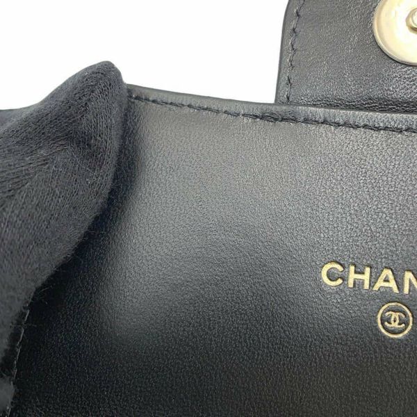 シャネル ベルトバッグ マトラッセ ココマーク チェーンポーチ ラムスキン CHANEL ウエストバッグ 黒