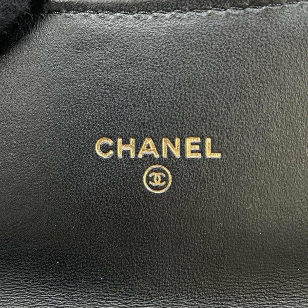 シャネル ベルトバッグ マトラッセ ココマーク チェーンポーチ ラムスキン CHANEL ウエストバッグ 黒