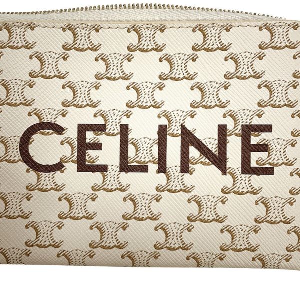セリーヌ コインケース トリオンフ ロゴ キーリング付き コインパース PVC 10C662CA2 CELINE 小銭入れ 白