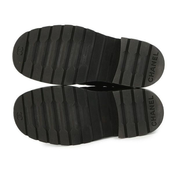 シャネル ショートブーツ マトラッセ ココマーク レースアップ レザー レディースサイズ35 G39516 CHANEL 靴 黒