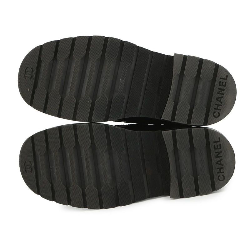 シャネル ショートブーツ マトラッセ ココマーク レースアップ レザー レディースサイズ35 G39516 CHANEL 靴 黒