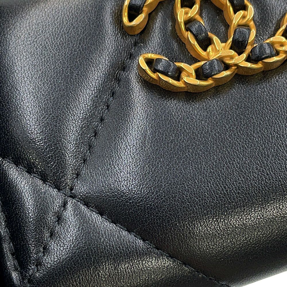 シャネル コインケース CAHNEL19 ディズヌフ コインパース ココマーク マトラッセ AP0949 CHANEL 小銭入れ 黒