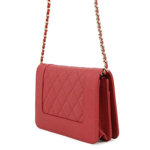 シャネル チェーンウォレット マトラッセ ココマーク マドモアゼル キャビアスキン A80972 CHANEL 財布