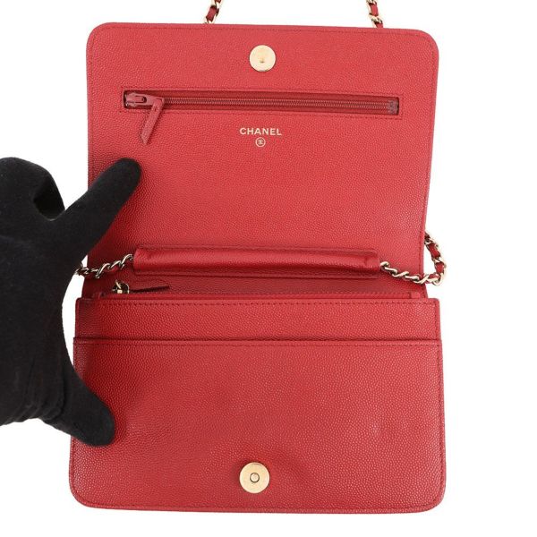 シャネル チェーンウォレット マトラッセ ココマーク マドモアゼル キャビアスキン A80972 CHANEL 財布