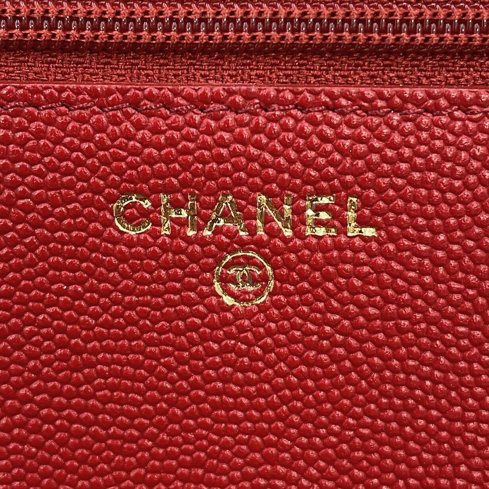 シャネル チェーンウォレット マトラッセ ココマーク マドモアゼル キャビアスキン A80972 CHANEL 財布