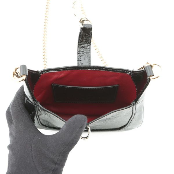 グッチ チェーンショルダーバッグ ジャッキー ミニ パテント エナメル 782889 GUCCI 黒