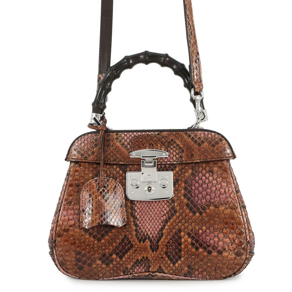 グッチ ハンドバッグ バンブー レディロック パイソン 353522 GUCCI 2way ショルダーバッグ