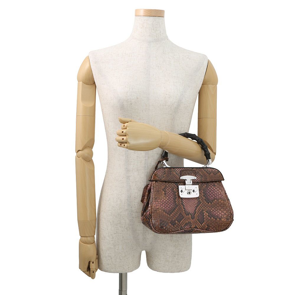 グッチ ハンドバッグ バンブー レディロック パイソン 353522 GUCCI 2way ショルダーバッグ