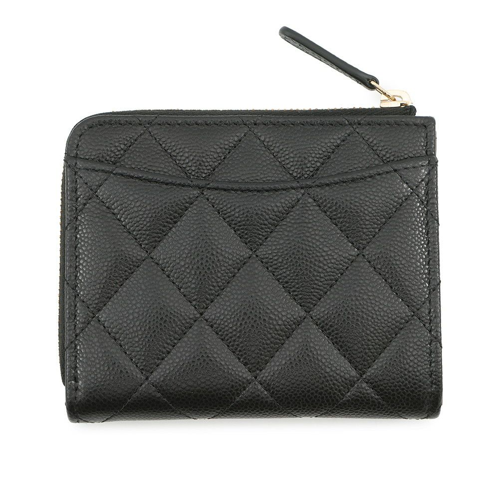 シャネル コインケース マトラッセ ココマーク キャビアスキン L字ファスナー AP3999 財布 カードケース 黒