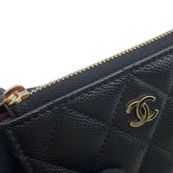 シャネル コインケース マトラッセ ココマーク キャビアスキン L字ファスナー AP3999 財布 カードケース 黒