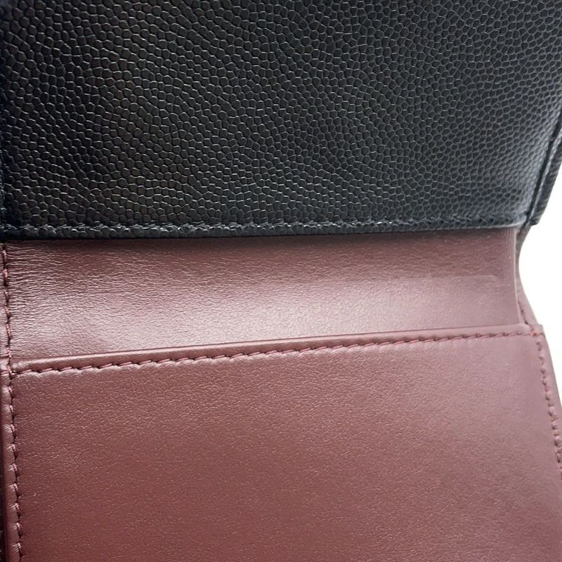 シャネル 三つ折り財布 マトラッセ ココマーク クラシック スモール フラップ ウォレット キャビアスキン AP0230 CHANEL 財布 黒