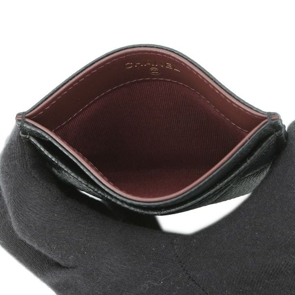 シャネル カードケース クラシック マトラッセ ココマーク キャビアスキン AP0213 CHANEL 定期入れ 名刺入れ パスケース 黒