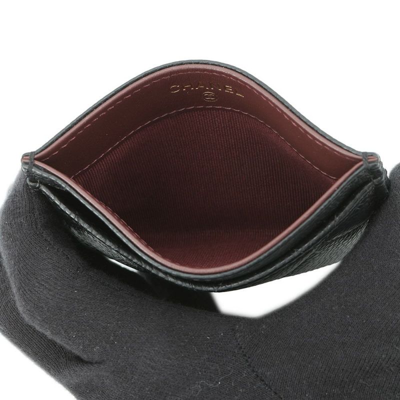 シャネル カードケース クラシック マトラッセ ココマーク キャビアスキン AP0213 CHANEL 定期入れ 名刺入れ パスケース 黒