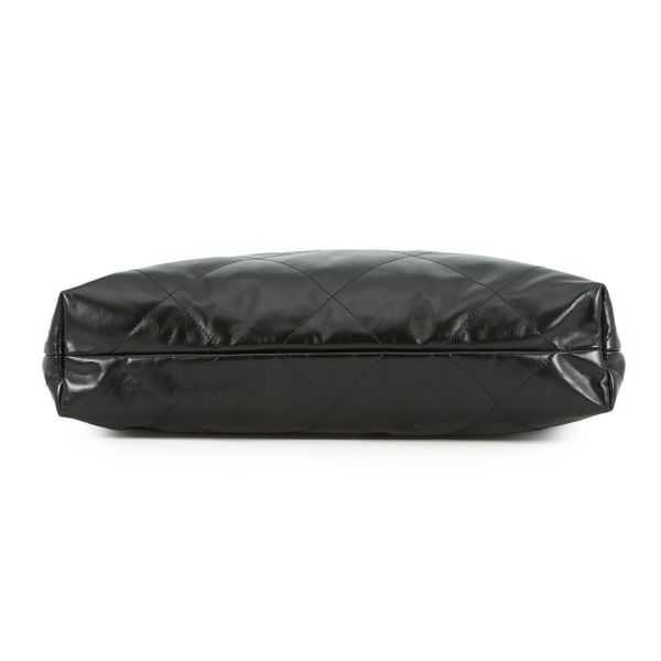 シャネル ハンドバッグ シャネル22 ミディアム シャイニーカーフレザー AS3261 CHANEL バッグ ショルダーバッグ 黒