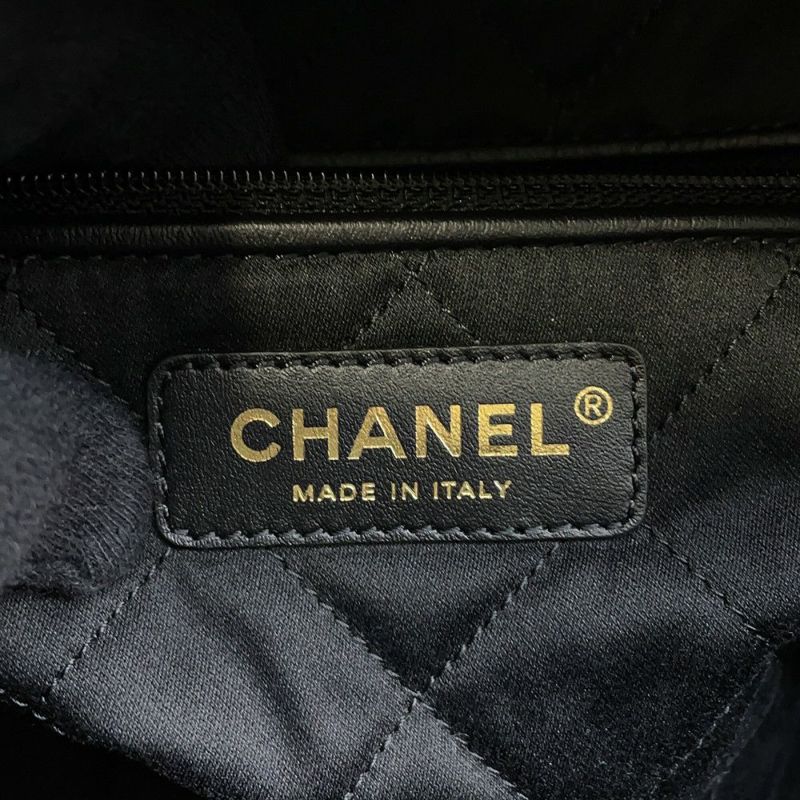 シャネル ハンドバッグ シャネル22 ミディアム シャイニーカーフレザー AS3261 CHANEL バッグ ショルダーバッグ 黒