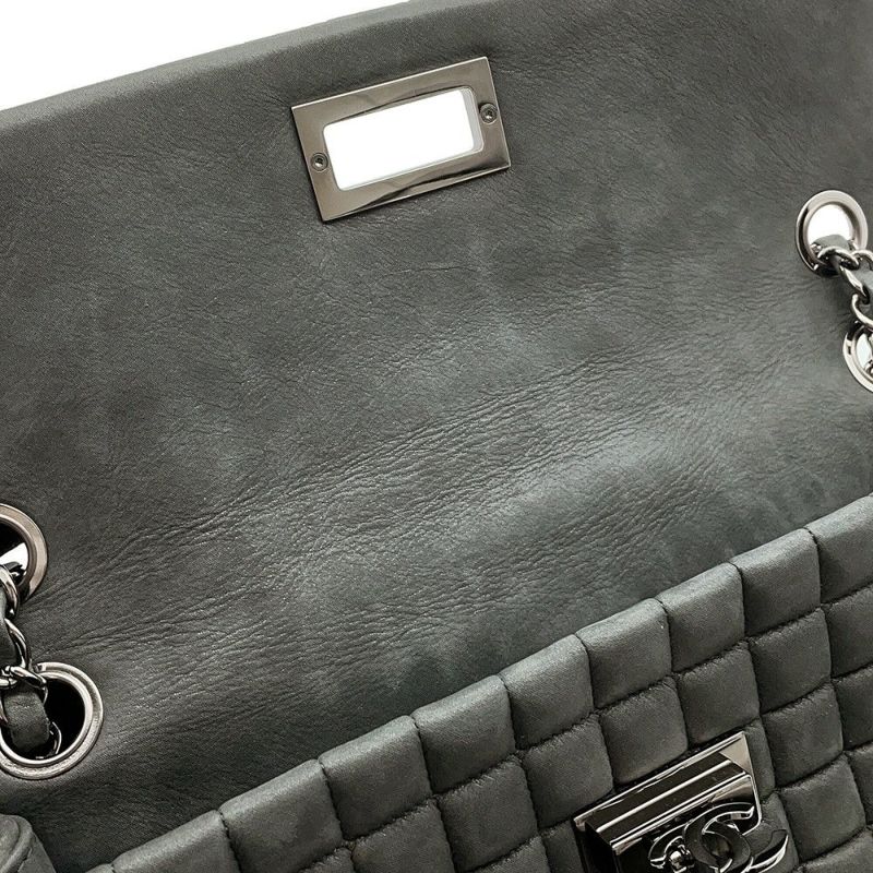 シャネル チェーンショルダーバッグ ココマーク チョコバー ダブルチェーン ラムスキン A92550 CHANEL