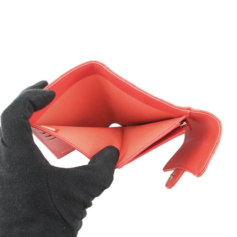 シャネル 三つ折り財布 マトラッセ ココマーク ミディアム フラップウォレット キャビアスキン A84341 CHANEL