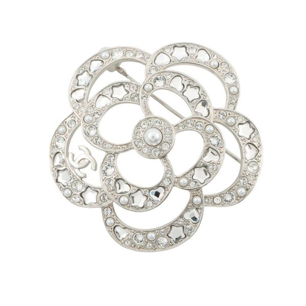 シャネル ブローチ ココマーク カメリア ラインストーン フェイクパール ABF233 CHANEL アクセサリー