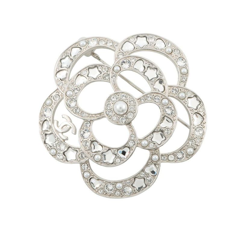 シャネル ブローチ ココマーク カメリア ラインストーン フェイクパール ABF233 CHANEL アクセサリー