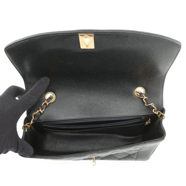 シャネル チェーンショルダーバッグ マトラッセ25 ココマーク ダイアナ キャビアスキン A01165 CHANEL 黒