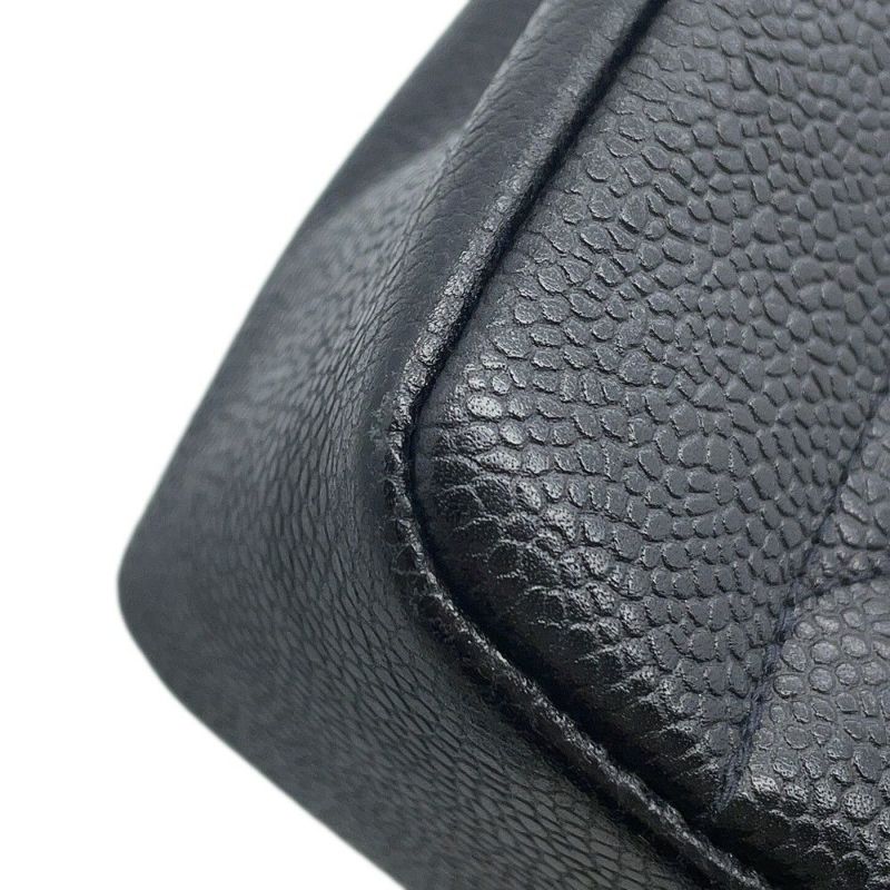 シャネル チェーンショルダーバッグ マトラッセ25 ココマーク ダイアナ キャビアスキン A01165 CHANEL 黒