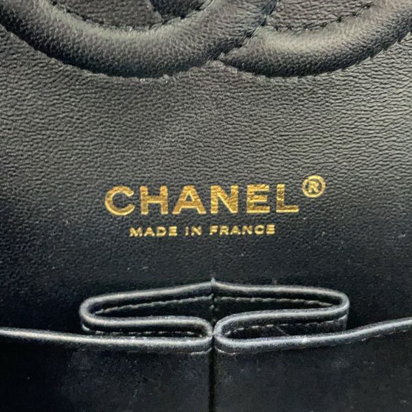 シャネル チェーンショルダーバッグ マトラッセ25 ココマーク ワッペン ダブルチェーン ラムスキン A01112 CHANEL 黒 24年クルーズ