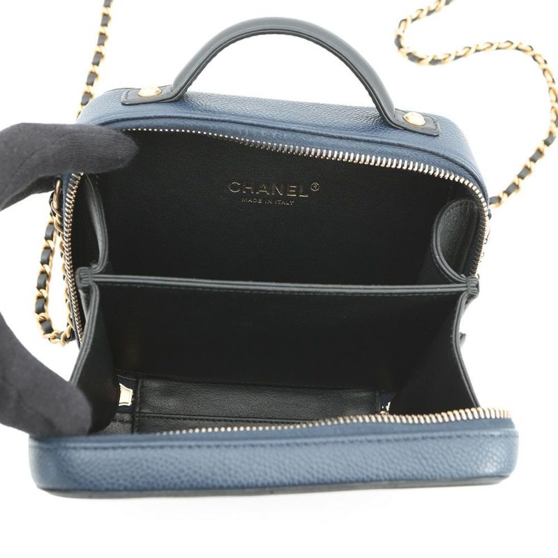 シャネル チェーンショルダーバッグ CCフィリグリー バニティバッグ キャビアスキン A93343 CHANEL 黒