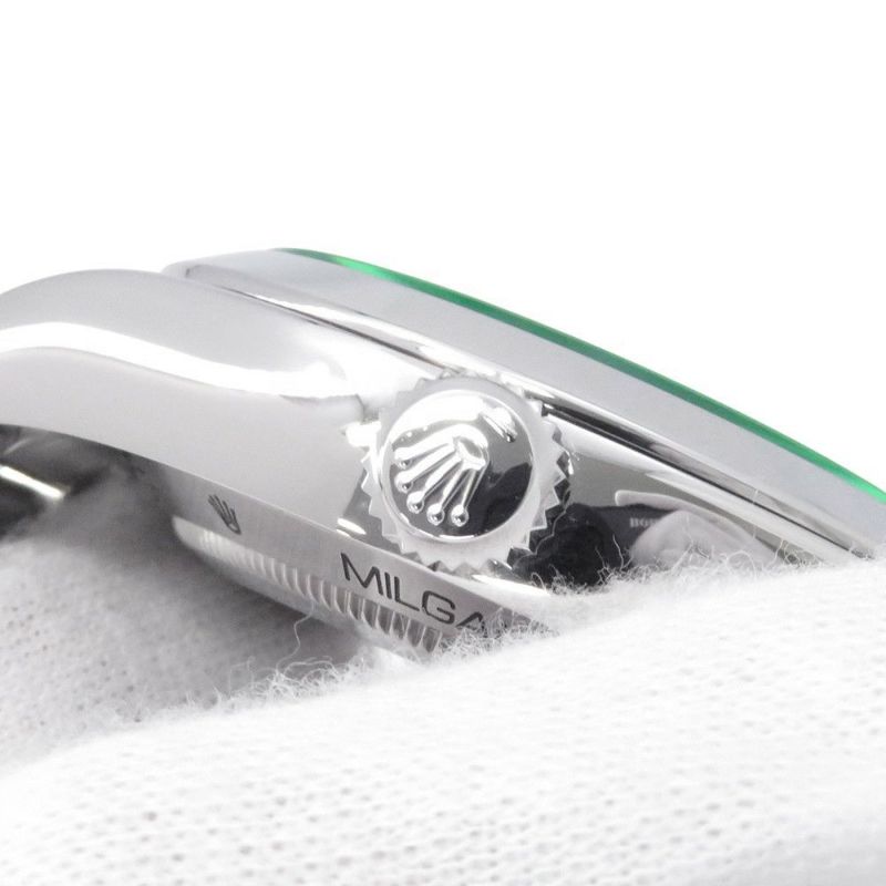 ロレックス ミルガウス グリーンガラス ランダムシリアル ルーレット 116400GV ROLEX 腕時計 黒文字盤