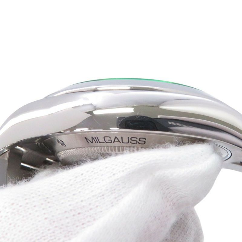 ロレックス ミルガウス グリーンガラス ランダムシリアル ルーレット 116400GV ROLEX 腕時計 黒文字盤