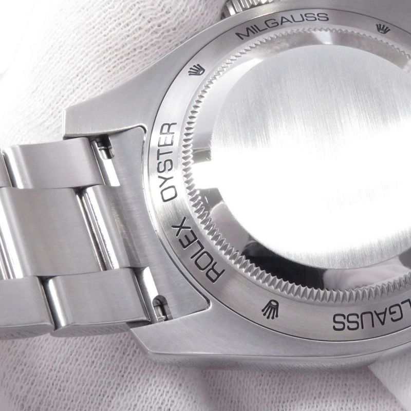 ロレックス ミルガウス グリーンガラス ランダムシリアル ルーレット 116400GV ROLEX 腕時計 黒文字盤