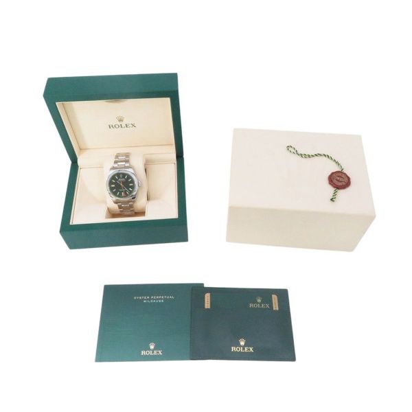 ロレックス ミルガウス グリーンガラス ランダムシリアル ルーレット 116400GV ROLEX 腕時計 黒文字盤