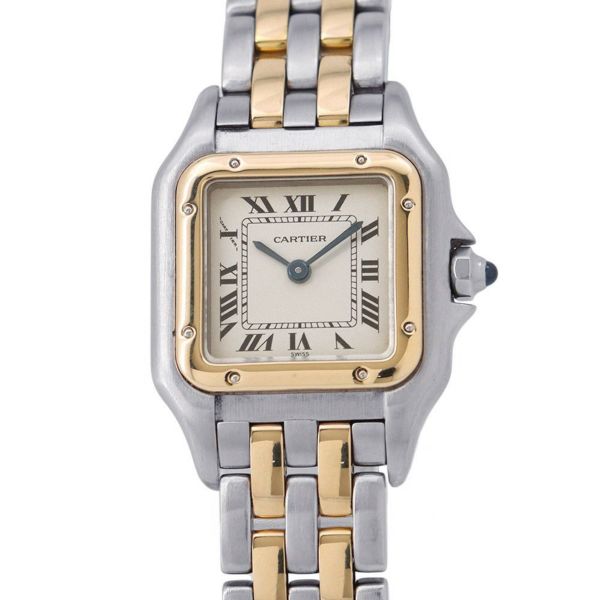 カルティエ パンテール 2ロウ SM W25029B6 SS/K18イエローゴールド Cartier 腕時計 アイボリー文字盤 クォーツ