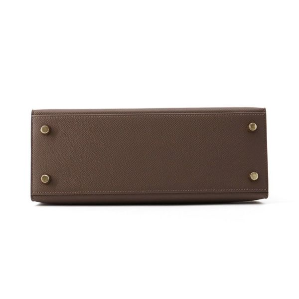 エルメス ケリー25 外縫い トリコロール エコルセ/ブラック/エトゥープ/ゴールド金具 エプソン W刻印 2wayショルダー