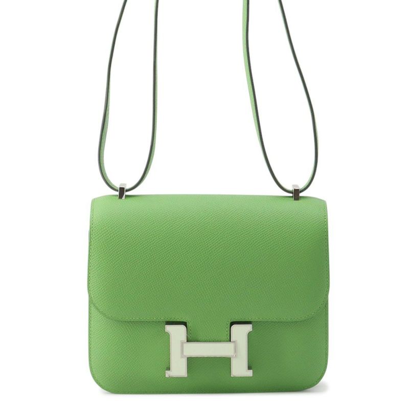 エルメス ミニ コンスタンス3 ミロワール ヴェールユッカ/シルバー金具/ホワイトラッカー金具 エプソン W刻印