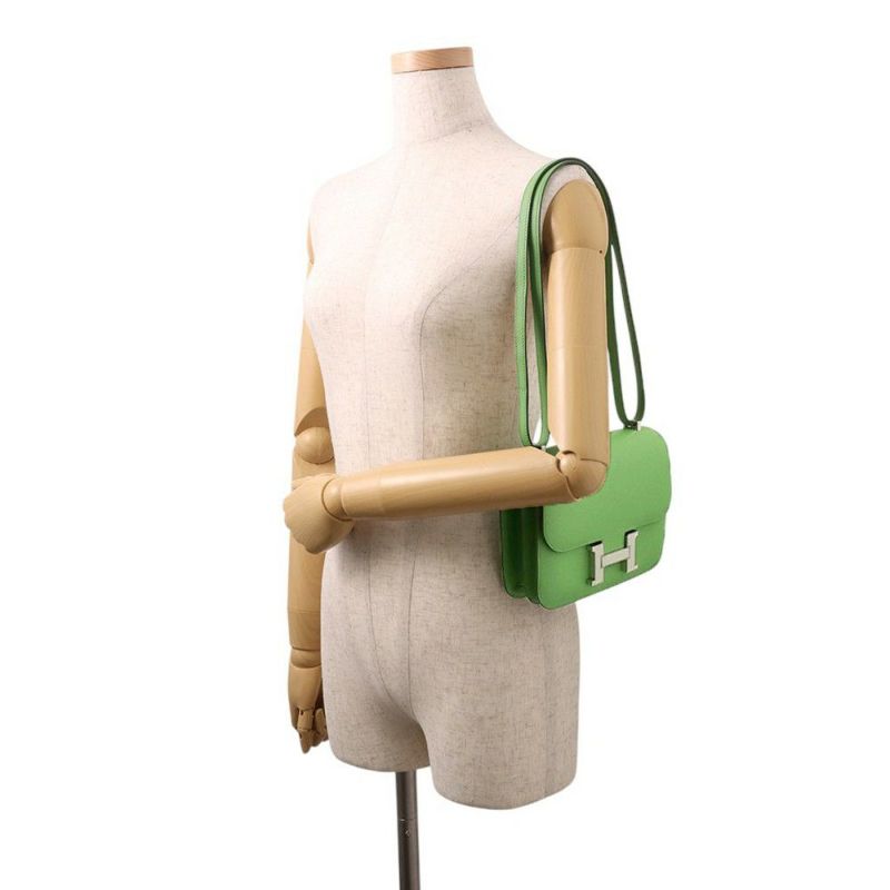 エルメス ミニ コンスタンス3 ミロワール ヴェールユッカ/シルバー金具/ホワイトラッカー金具 エプソン W刻印