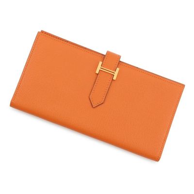 エルメス コインケース パドック ウォレット オレンジ/ブルーブリュム