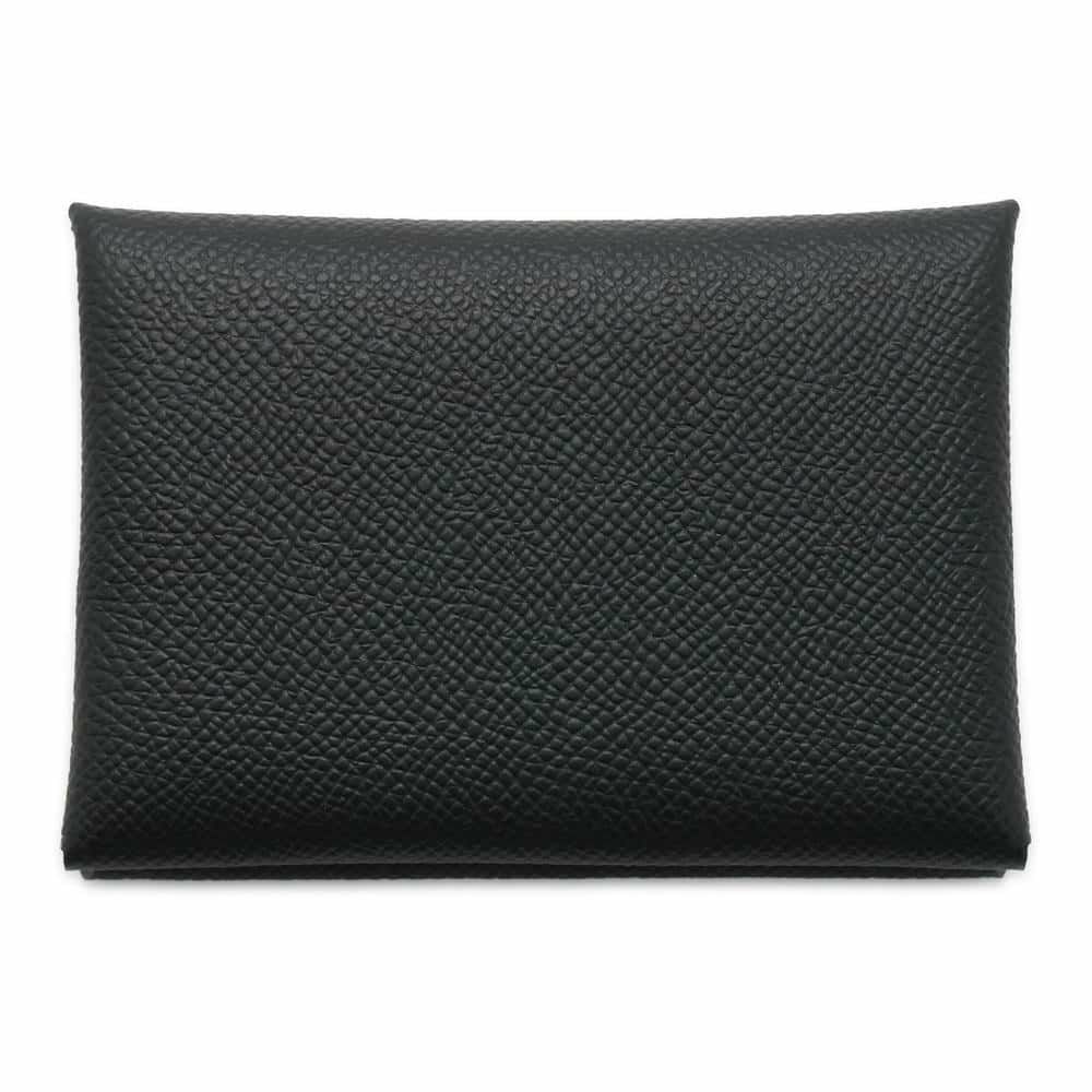 エルメス コインケース カルヴィ デュオ ブラック/シルバー金具 エプソン W刻印 黒