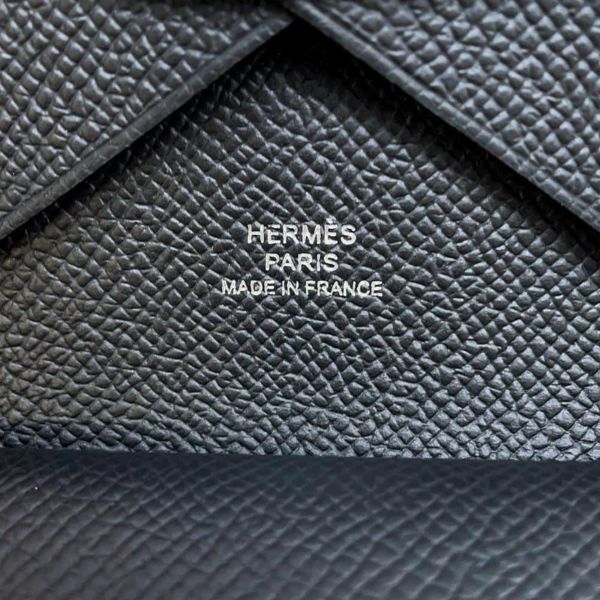 エルメス コインケース カルヴィ デュオ ブラック/シルバー金具 エプソン W刻印 黒