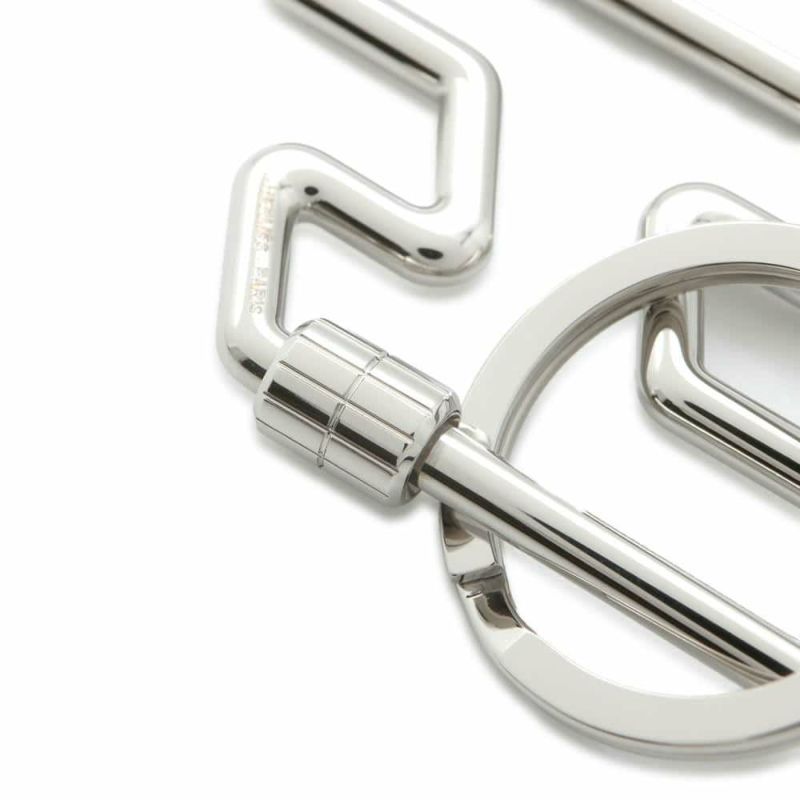 エルメス キーホルダー H・トゥ・スピード シルバー金具 HERMES キーリング