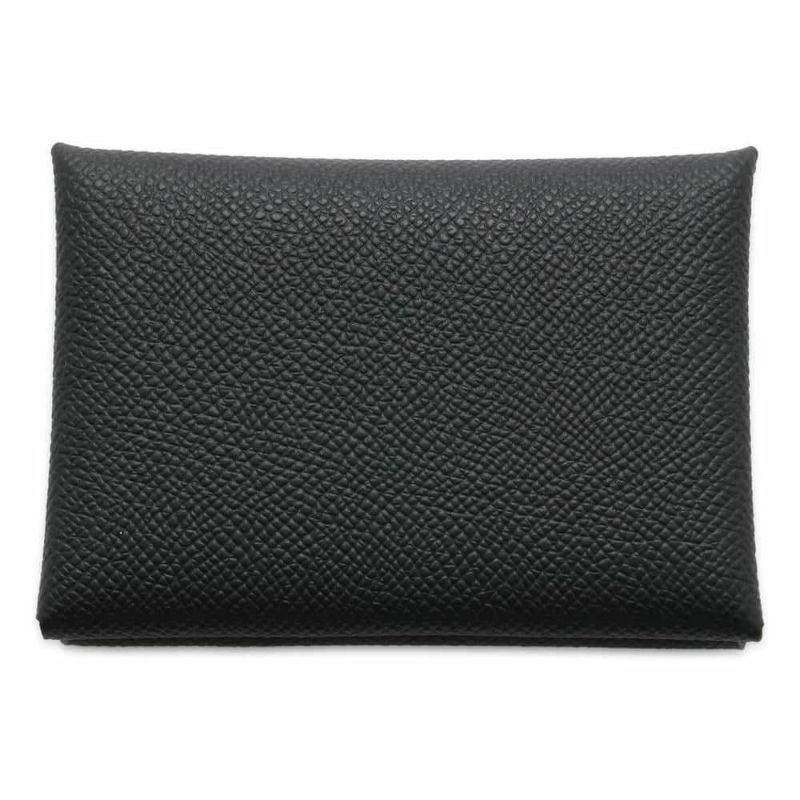 エルメス コインケース カルヴィ デュオ ブラック/シルバー金具 エプソン W刻印 黒