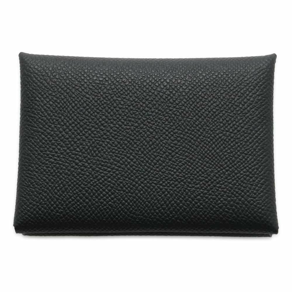 エルメス コインケース カルヴィ デュオ ブラック/シルバー金具 エプソン W刻印 黒