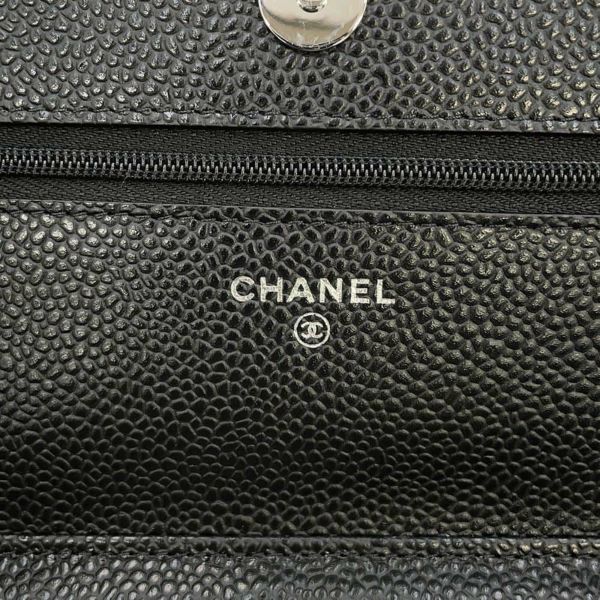 シャネル チェーンウォレット クラシック マトラッセ ココマーク キャビアスキン AP0250 CHANEL 財布 黒