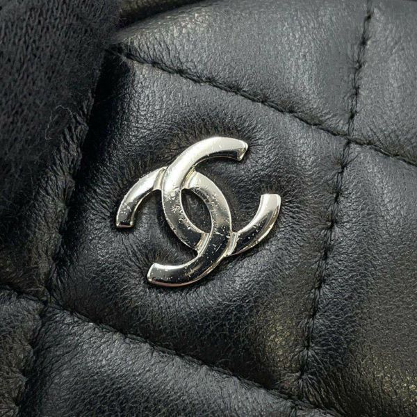 シャネル チェーンショルダーバッグ マトラッセ ココマーク ラウンド クラシック ミニ ラムスキン AP0245 CHANEL 黒