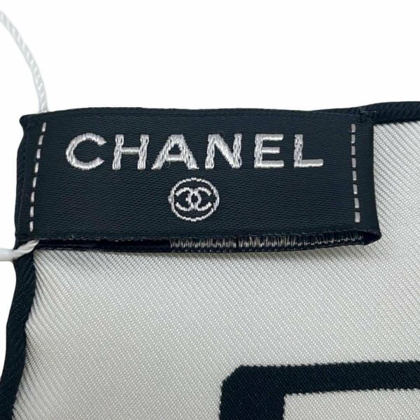 シャネル スカーフ ココマーク シルク CHANEL 白 黒