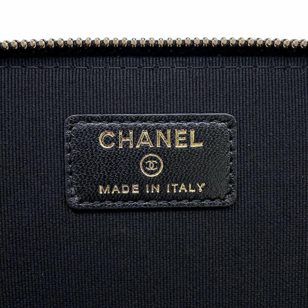 シャネル チェーンショルダーバッグ マトラッセ ココマーク ヴァニティケース ラムスキン AP2199  バニティ 黒