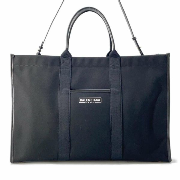 バレンシアガ トートバッグ ハードウェア ラージ キャンバス 671403 BALENCIAGA 2wayショルダーバッグ 黒