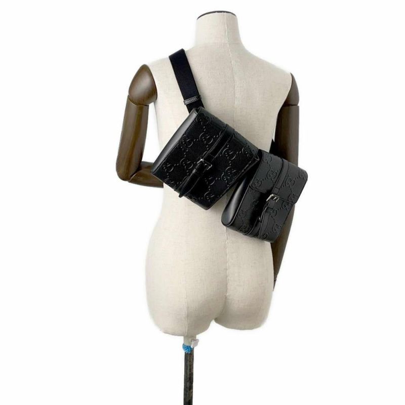 グッチ ボディバッグ GGエンボス 631339 GUCCI バッグ ウエストバッグ ウエストボーチ  黒